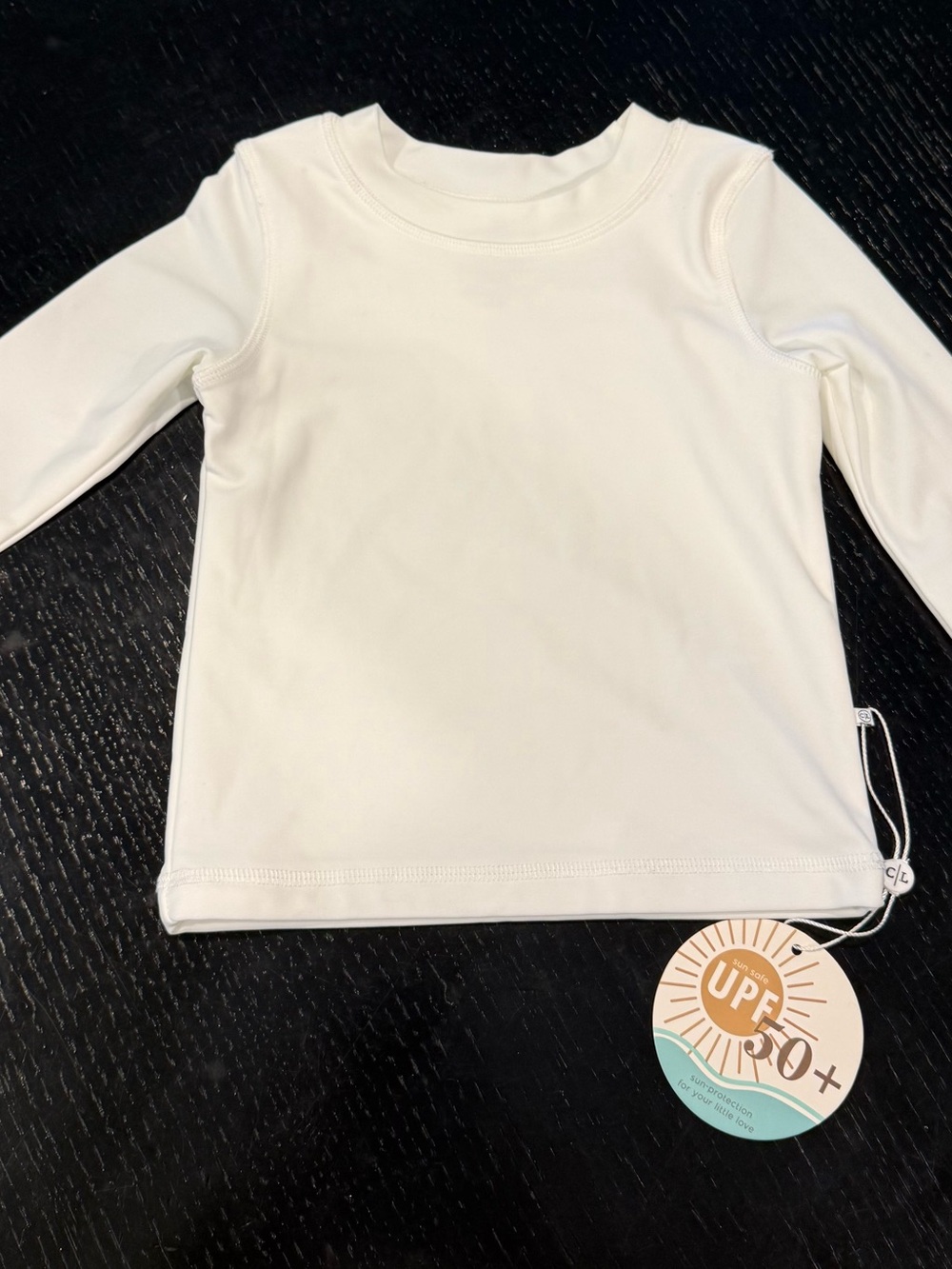 Caden Lane White Long Sleeve Kids Swim Tee